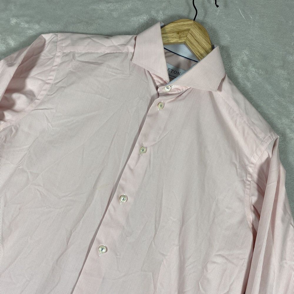 Eton Contemporary‎ Mens Shirt Pink 40/15 3/4 Collar Cambridge Button Up Cotton